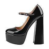Only maker Damen Platform High Heels Runde Zehen Stiletto Pumps für Party Hochzeit Kleid, zeitlos und verführerisch