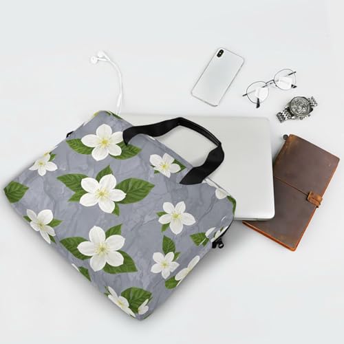 Maletín para portátil 15.6 pulgadas blanco con flores miniatura 7