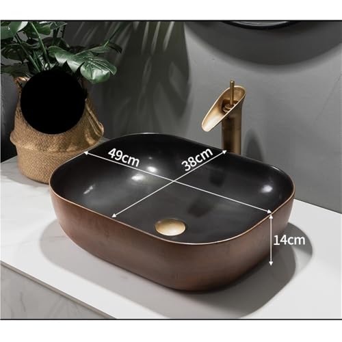 Lavabos de baño antimanchas sobre encimera cerámicos de estilo retro 7