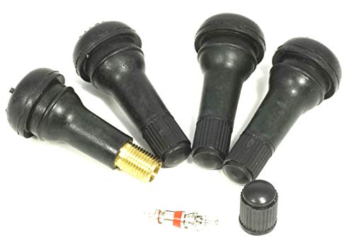 4X Gummiventile TR413 Reifenventile – Snap-In Ventil 43mm – Schwarz – 4,5 Bar – 11,3mm Ventilloch