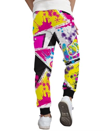 BINPAW Boys Printed Pants Funny 3D Graphic Drawstring Jogger Sweatpants for Kids 4-16Y4