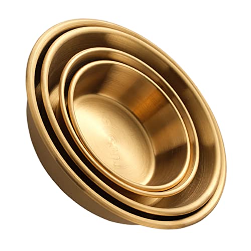 KICHOUSE 4-piece Stainless Steel Sauce Dishes for Condiments Appetizers Side Dishes for Home Commercial Use