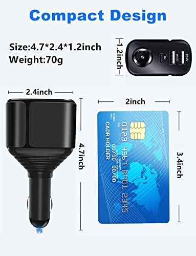4 In 1 Usb C Car Charger Adapter, 210W Multi Usb Cigarette Lighter Adapter, Socket Splitter With 3 Usb Ports, 12V/24V Outlet Dual Usb Type C Pd Fast Car Charger For Iphone 14,Ipad,Samsung,Gps #TOP5