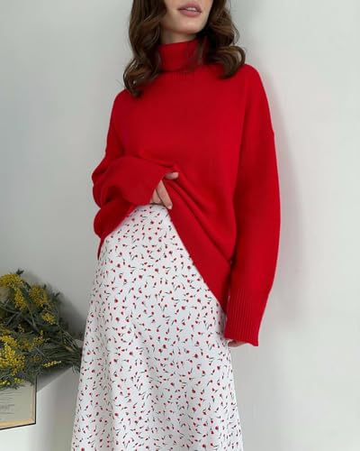 CORIRESHA Women's Elegant Cherry Print Ankle Length Flowy A-line Skirt3