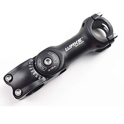 MTB Stem 31.8 90mm 0-60 Degree Adjustable Bike Stem Wake Mountain Bike Stem Short Handlebar Stem for Most Bicycle, Road Bike, MTB, BMX, Fixie Gear, Cycling (Aluminum Alloy, Lightweight, Black)