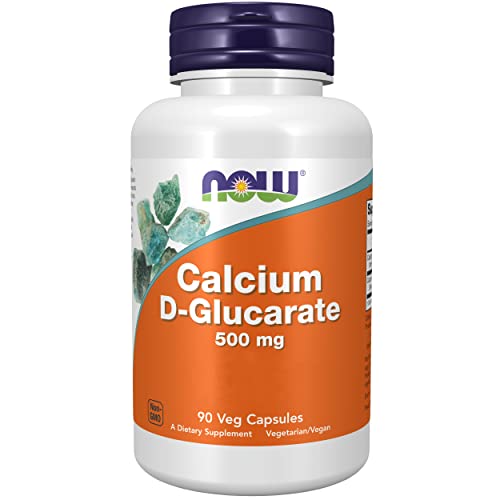 Now Foods Calcium D-Glucarate 500mg High-Dosage 90 Vegan Capsules Lab-Tested Gluten Free SOYA Free Vegetarian Non-GMO
