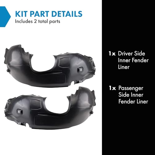 Image of TRQ Inner Fender Liner Set Compatible with 2013-2018 Ford C-Max FO1248157 FO1249157