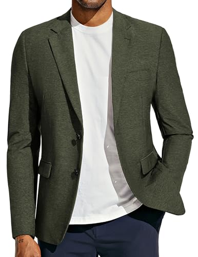 PJ PAUL JONES Mens Casual Blazer Slim Fit Suit Jackets Business Lightwieght Sport Coats DOlive Green XL