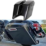 ECOTRIC 5'' Extended Stretched Saddlebags Unpainted Compatible with 2014-later Harley Touring FLT FLHT FLHTCU FLHRC Road King Road Glide Street Glide Electra Glide Ultra-Classic (W/O Hardware)