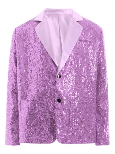 Hularka Kids Girls Sparkle Sequins Long Sleeve Blazer Jacket Wedding Evening Party Dance Button Down Formal Dress Suit3
