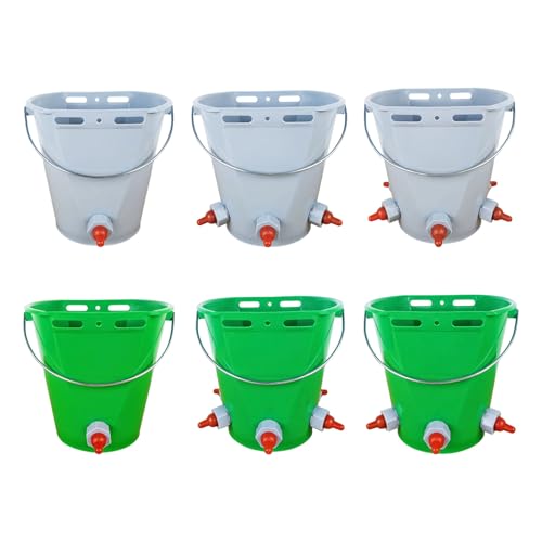 Cubo de lactancia de granja 8 litros con comedero para terneros 7