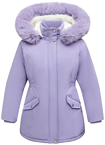 CICVSOC Girl's Long Coat Waterproof Winter Kids Outerwear Warm Parka Puffer Jacket with Hood