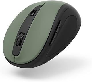 Hama Ergonomic Wireless Mouse (6 Buttons, 2.4 GHz, 800/1200/1600 dpi, Optical Mouse, Wireless, Ergonomic Mouse, Computer Mouse, for Laptop/PC/Notebook, Right-Handed, USB Receiver) Opal Green