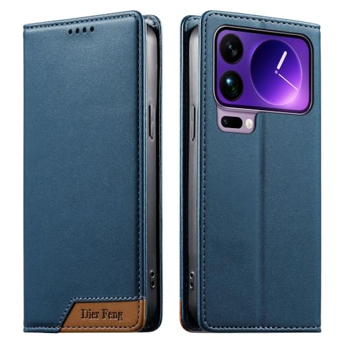 Étui Xiaomi 15 Ultra 5G bleu portefeuille avec support vidéo