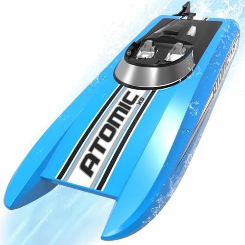 volantexrc 2,4 GHz Ferngesteuertes Rennboot für Pools und Seen, 20+ km/h, inkl. 2 Akkus – RC Boot für Erwachsene (Blau)
