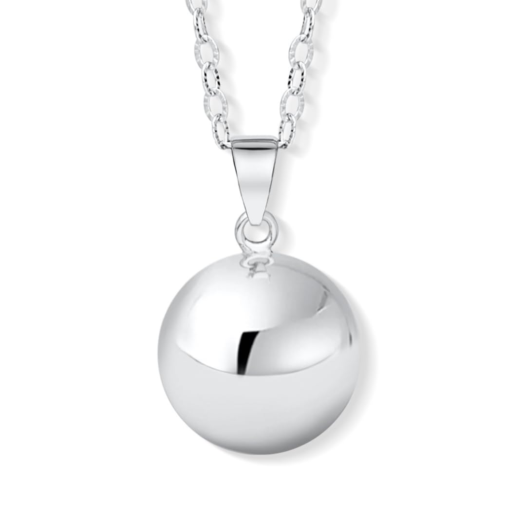 Harmony Ball (Chloe) Gentle Chime Bell Necklace, Minimalist Harmony Ball Made from Brass, 43 inches Stainless Steel Chain - llamadores de Angeles -