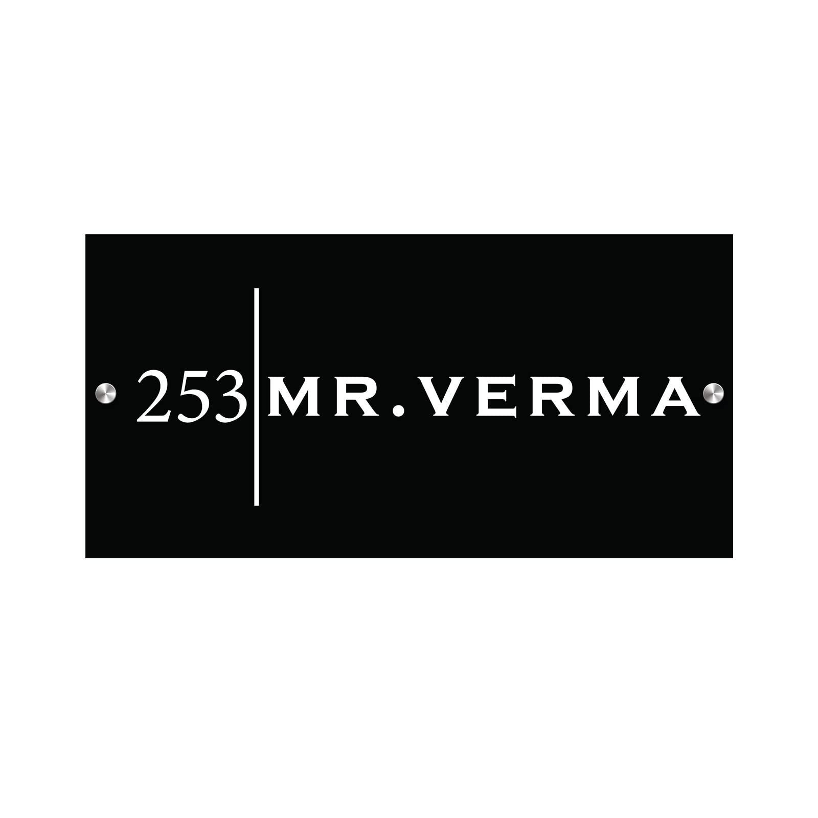 Customize Black Name Plate for Flat/Home Lazer Cut White Acrylic Letter Size(12x6) inch Horizontal Line. — Amazon image 5
