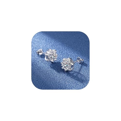 Orecchini da donna, in argento Sterling 925, con diamanti, ipoallergenici, Taglia unica