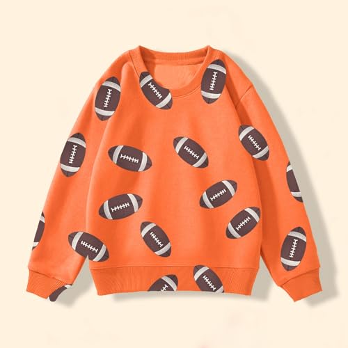 Unisex Kids Tie Dye Sweatshirt Autumn Winter Boys And Girls Rugby Printed Casual Hoodie Long Sleeve (Orange, 6-7 Years)2