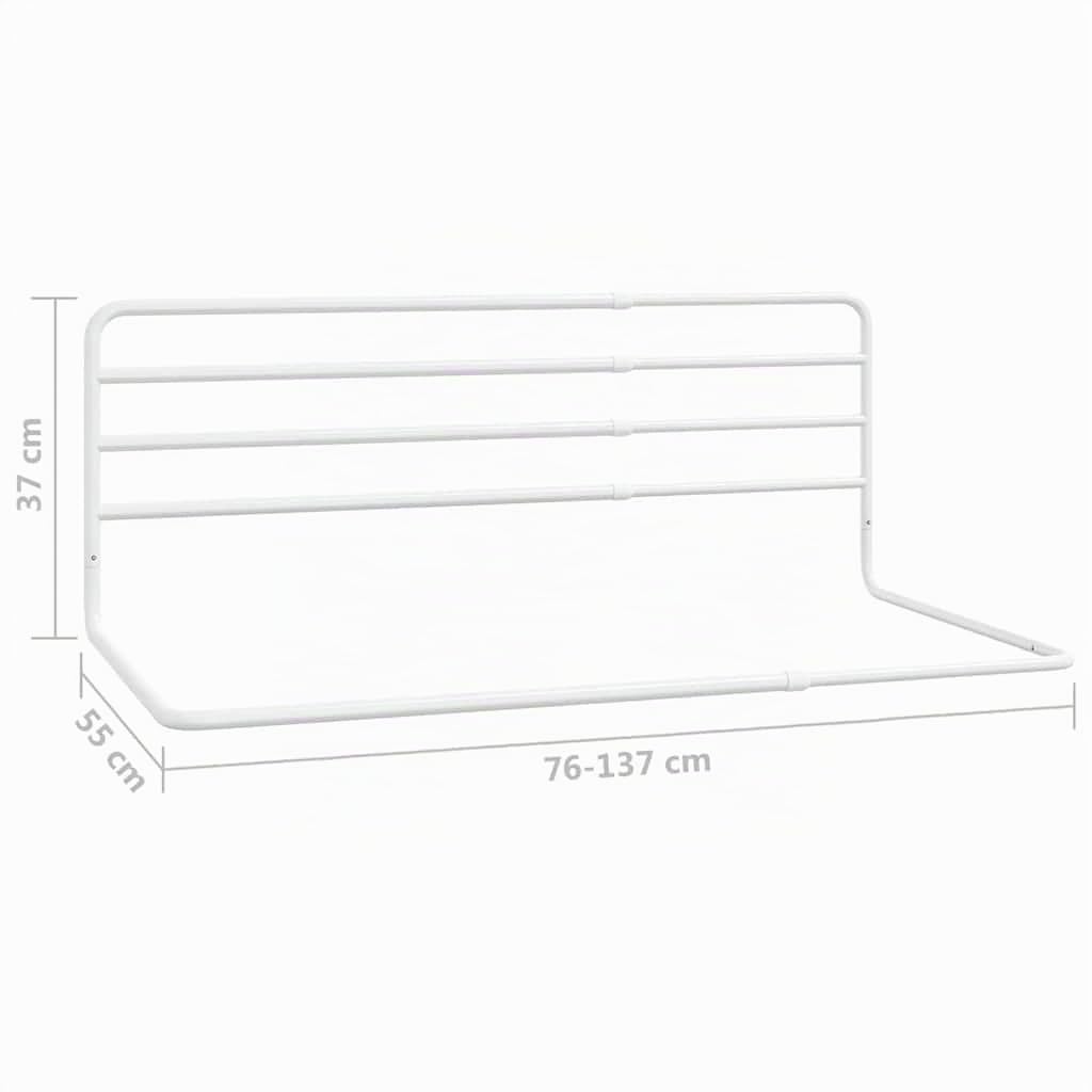 vidaXL Barrière de sécurité de lit d'enfant Blanc (76-137) x55 cm Fer