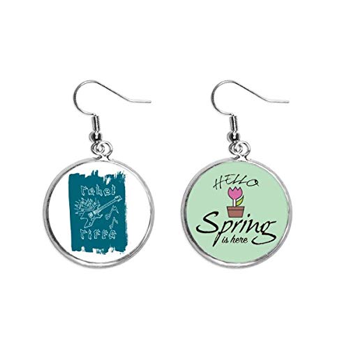 Boucles d'oreilles guitare bleue légères pour oreilles sensibles