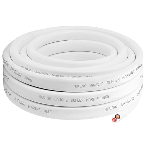 6 Gauge Marine Wire,6 AWG 30ft Duplex Marine Grade Wire Tinned Copper Heavy Duty Sheathed Cable for Boat/Automotive/RV/Camper/Trailer