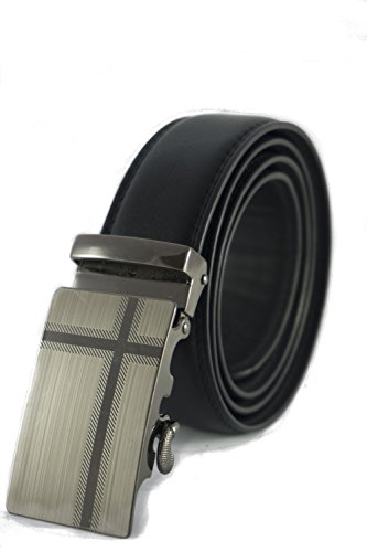 Preisvergleich Produktbild HS B02EL Herrn Gürtel mit Automatikschließe - Echte Leder (Braun)