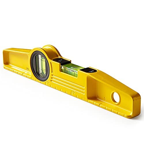 DEKTON 9-Inch Torpedo Scaffolders Level with Magnets | 250mm Magnetic Base for Hands-Free Use | Horizontal and Vertical Vials for Precision | Durable Construction with Hanging Hole for Easy Storage