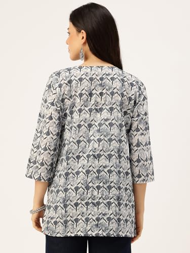 Image of feranoid Printed Top with Round Neck & 3 /4 Sleeves (S-XXL)
