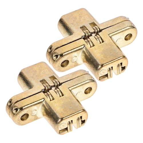 SOESFOUFU 2 piezas Bisagra Oculta de Aleación de Zinc Bisagra Cruzada Silenciosa para Mesa y Puerta Resistente Tornillos para Muebles y Proyectos DIY
