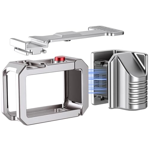 Leftfoto Action 6 ���^���P�[�W �O���b�v�n���h���Z�b�g DJI Osmo Action 6 �X�g���[�g�O���b�v�L�b�g�p ���S�ȕی�t���[�����O Motovlog Vlog�r�f�I�B�e�p �}�O�l�b�g�N�C�b�N�p