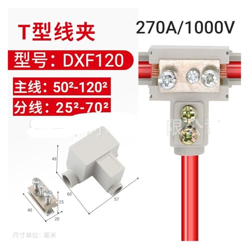 Abrazadera de cable tipo T DXF120 con conector de derivación transición cobre-aluminio 2