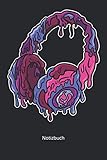  Notizbuch: Schmälzende Kopfhörer Stylisches Headset Musik DJ Geschenk (Liniertes Notizbuch mit 100 Seiten für Eintragungen aller Art)