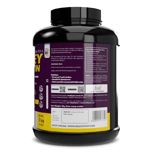 Image of HealthyHey Sports ISO Whey Protein - ISOReal (Sourced From Germany) - 90% Protein with Digestive Enzymes - (Unflavoured - 2 kg)