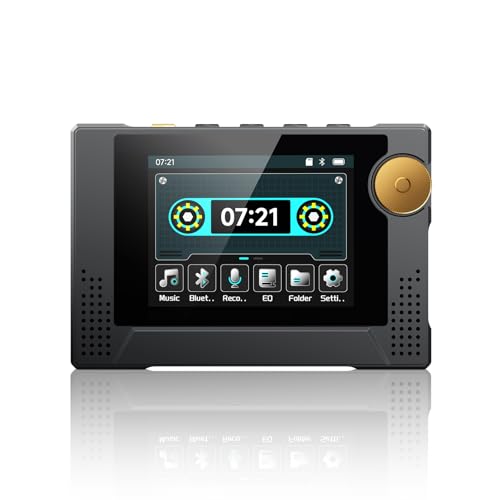 64GB 80s Retro MP3 Player with HD Speaker,MP3 Cassette Nostalgia Player,Dynamic Retro UI,Tape Drive Shape,Portable Bluetooth MP3 Music Player 50 Hours Long Battery Life, 2.4' Touchscreen