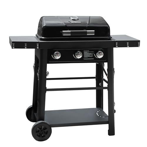 Brandman Grills Since 1987 BG2346A3 Brand-Man 3 Burner Propane Gas Grill With Portable Tabletop Propane Grill & Enameled Cast Iron Grates cover