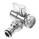 Homoyoyo 蛇口アダプター 岐器 変換付き 水道管 割 バルブ シンク用 ホース接続 洗濯機 食器洗い機対応 純銅製 耐久設計