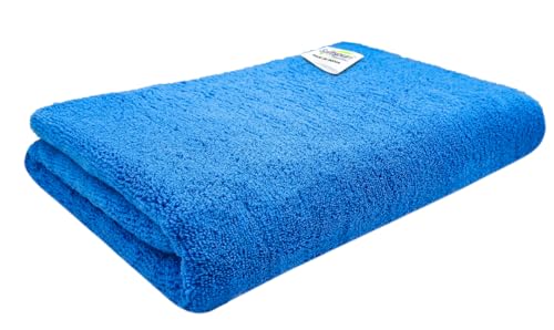 Image of SOFTSPUN Microfiber High Loop Bath & Hair Care Towel, 70X140 Cms 1 pcs Towel Set 380 GSM (Sky Blue).