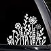 Generic Wildflowers Boho Fun Reflective Car Vinyl Sticker, Plant Lover Gift Idea, Bumper Sticker, Car Sticker, Decorative Car Window Decal 6 inch (White)