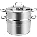 Gotowanie na parze / garnek do zupy 304 stal nierdzewna gospodarstwo domowe pogrubiony parownik duża pojemność gotowanie podwójny cel 26 cm pojemnik na zapasy