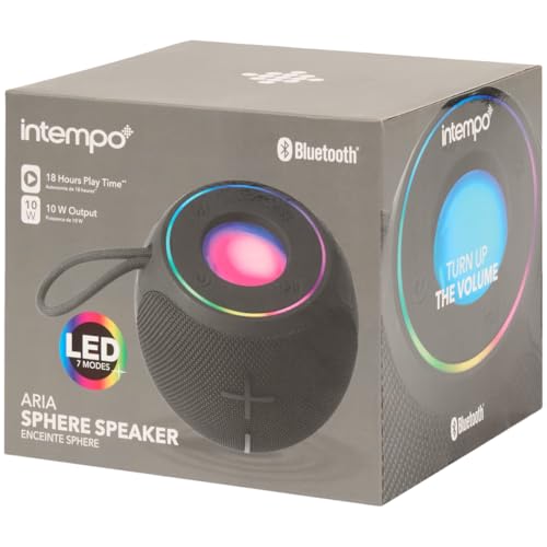 Générique Enceinte Bluetooth Portable sans Fil, Sphere 10W, Lumières LED 7 Couleurs, Grande Autonomie 18H, Son Puissant, Rechargeable USB-C, Idéal Maison, Fête, Extérieur