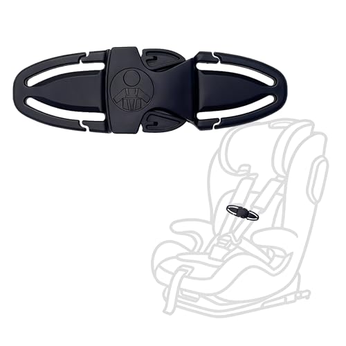 Image of Anti Escape Car Seat Buckle Guard & Chest Harness Clip Lock - Child Safety Buckle Lock for Kids, Toddler, Stroller and Car Seat Belt (Style B, Black 1 Pack)