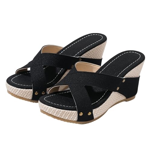 Sandales compensées pieds larges confortables pour femme