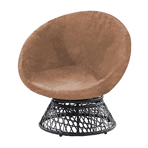PrinceDeco Velvet Round Saucer Chair Cover (Slipcover Only) High Stretch