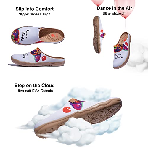 Image of UIN Slipper Woman Travel Art Painted Shoes Wide Toe Casual Home Slip On Mules Malaga