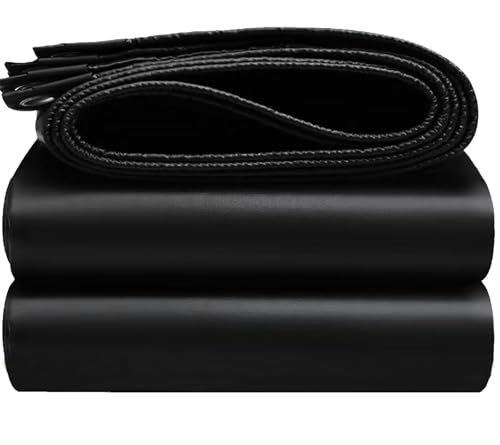 EEATUZTL Negro Lonas Impermeables Exterior, Lonas de Exterior Reforzado PE con Ojales, Duradera Toldo Impermeable para Jardín, Piscinia, Terrazas, Vehículos, Coche, Muebles, Leña, 2x3m