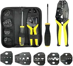 Alicate Para Crimpar Prensa Terminal Ilhos Pino Olhal Garfo Pre-Isolado Isolado Sem Isolação 8 Em 1 Multifuncional Vm®