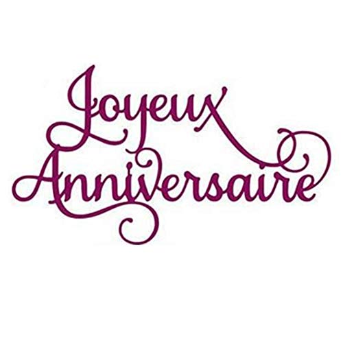 Domybest Joyeux Anniversaire Matrices de Découpe Scrapbooking Dies de Découpe en Métal Cutting Dies Scrapbooking DIY Gaufrage Pochoirs Découpage pour Album Photo Scrapbooking Bricolage