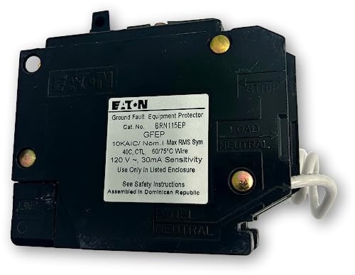 Eaton BRN115EP BR GFCI Circuit Breaker; 15A; Single-Pole; for 120V Applications; Plug-in Molded Case; 10 kAIC; 14-8 AWG Wire