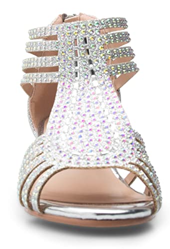 Olivia K Girl's Cute Adorable Strappy Glitter Open Toe Heel Sandals - Adjustable buckle4